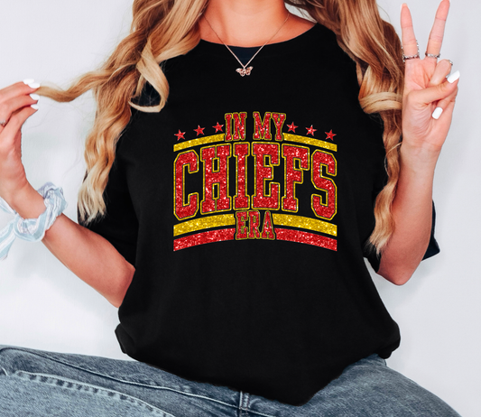 Faux Sequins In My Chiefs Era Football Graphic Tee T-Shirt