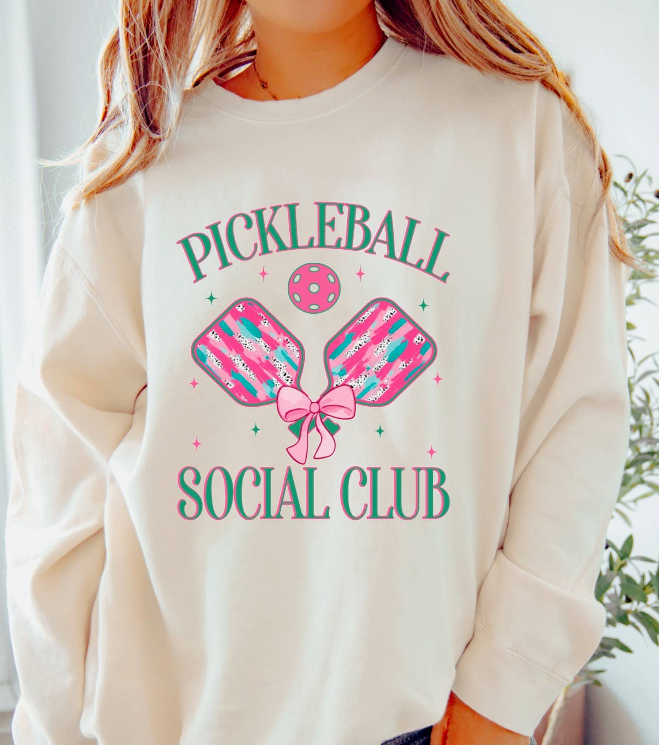 Watercolor Pickleball Social Club Sweatshirt Sports Summer