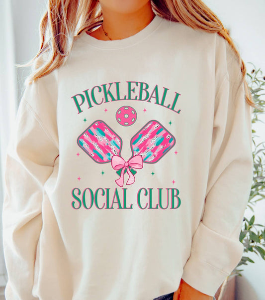 Watercolor Pickleball Social Club Sweatshirt Sports Summer