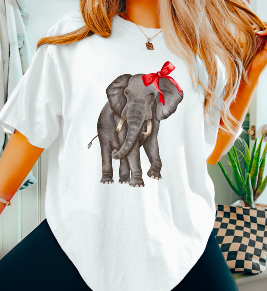 Coquette Alabama Elephant Graphic Tee Football Roll Tide