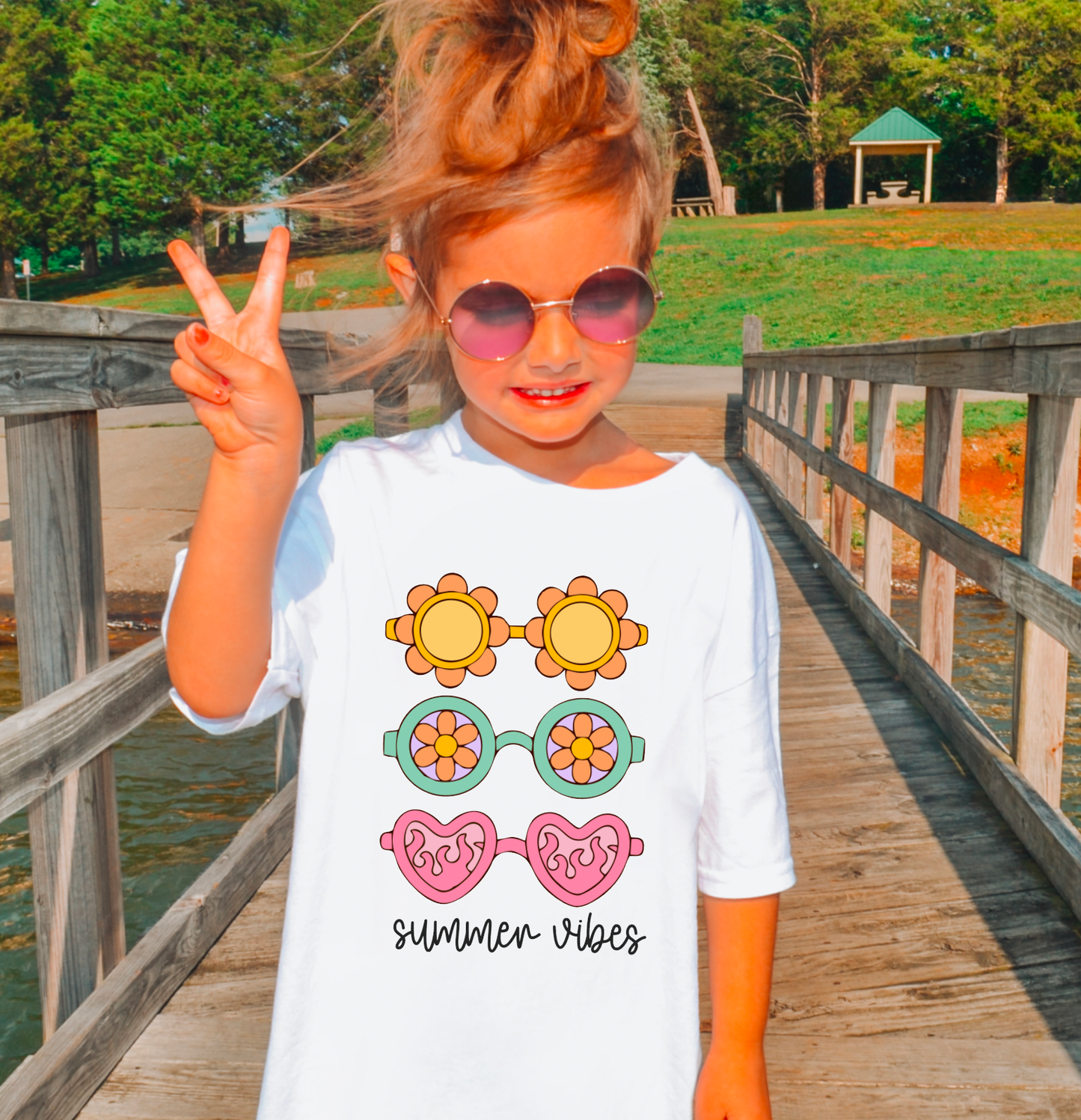 YOUTH Summer Sunglasses Graphic Tee Kids 