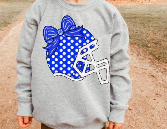 YOUTH Preppy Polka Dot Helmet Coquette Sweatshirt Football