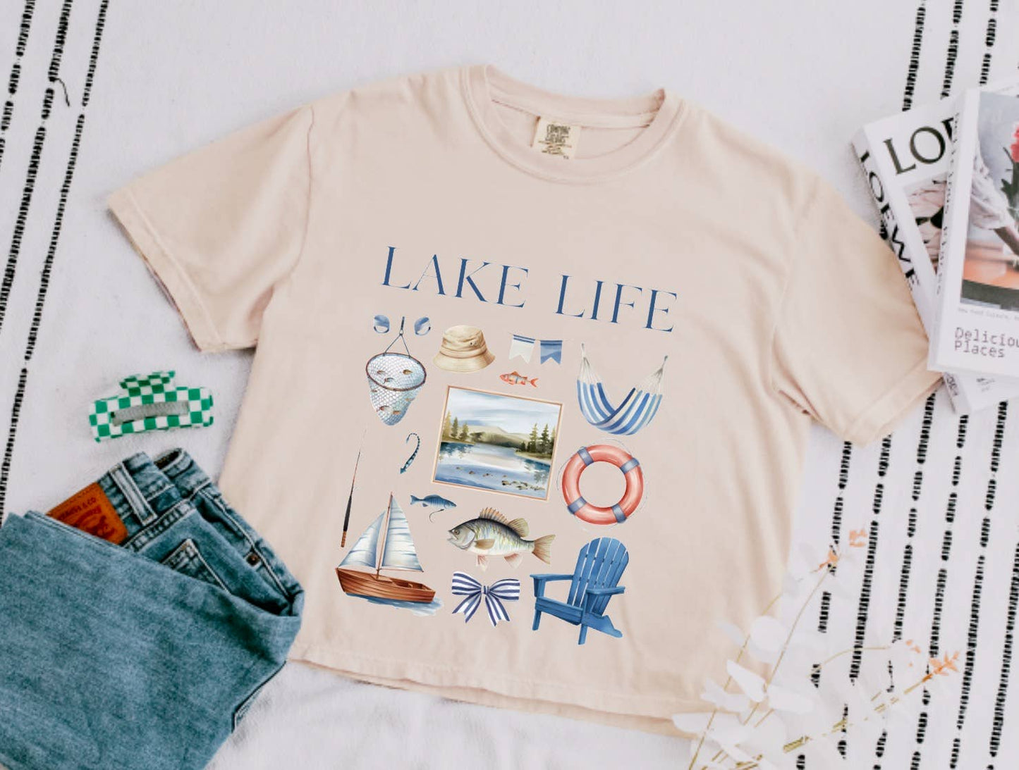 Lake Life Coquette Boxy Tee Preppy Women's T-Shirt Summer 