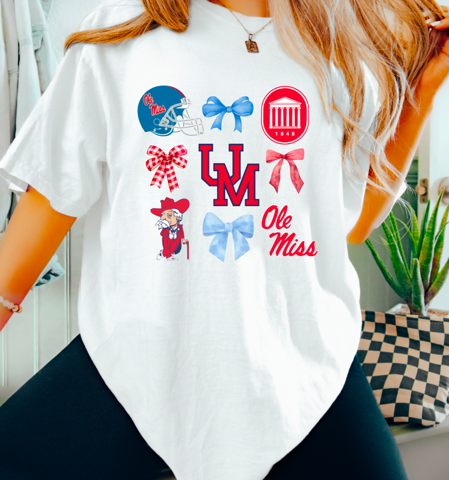 Ole Miss Coquette Graphic Tee Football Oxford Mississippi