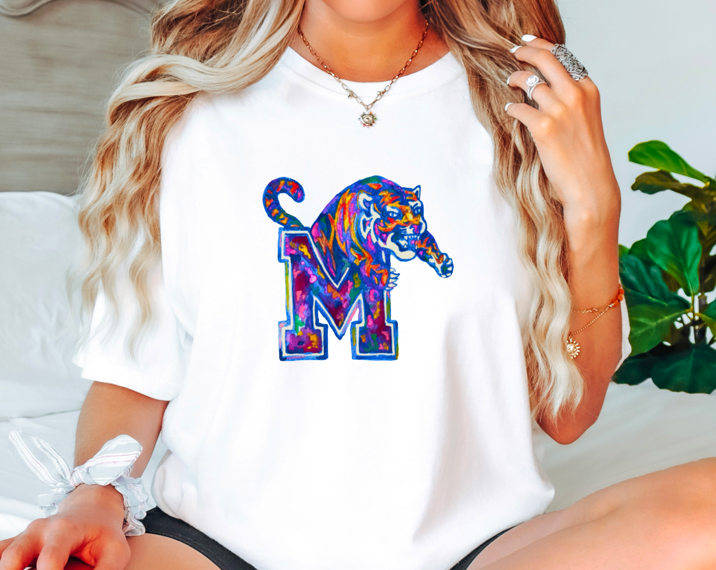 Watercolor Memphis Tigers Comfort Colors Tee
