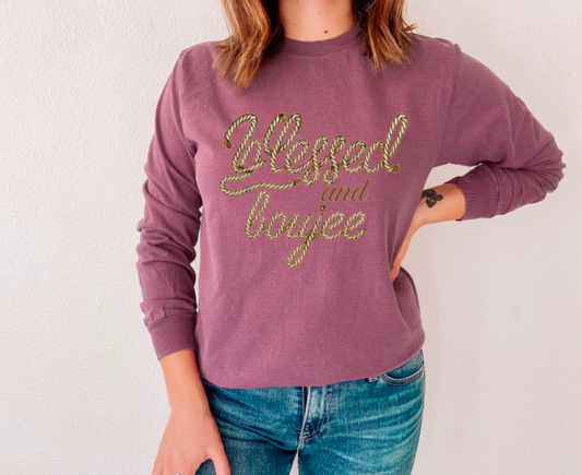 Preppy Blessed & Boujee Long Sleeve Tee Western Country 