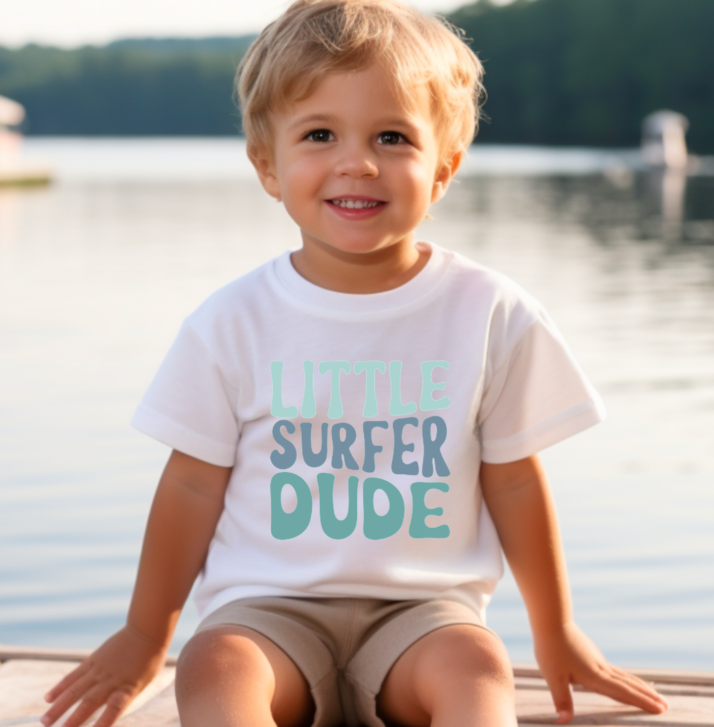 YOUTH Little Surfer Dude Graphic Tee  Kids T-Shirt Beach