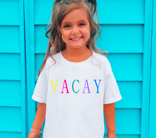 YOUTH Trendy Vacay Graphic Tee| Summer Vacation Kids Tees