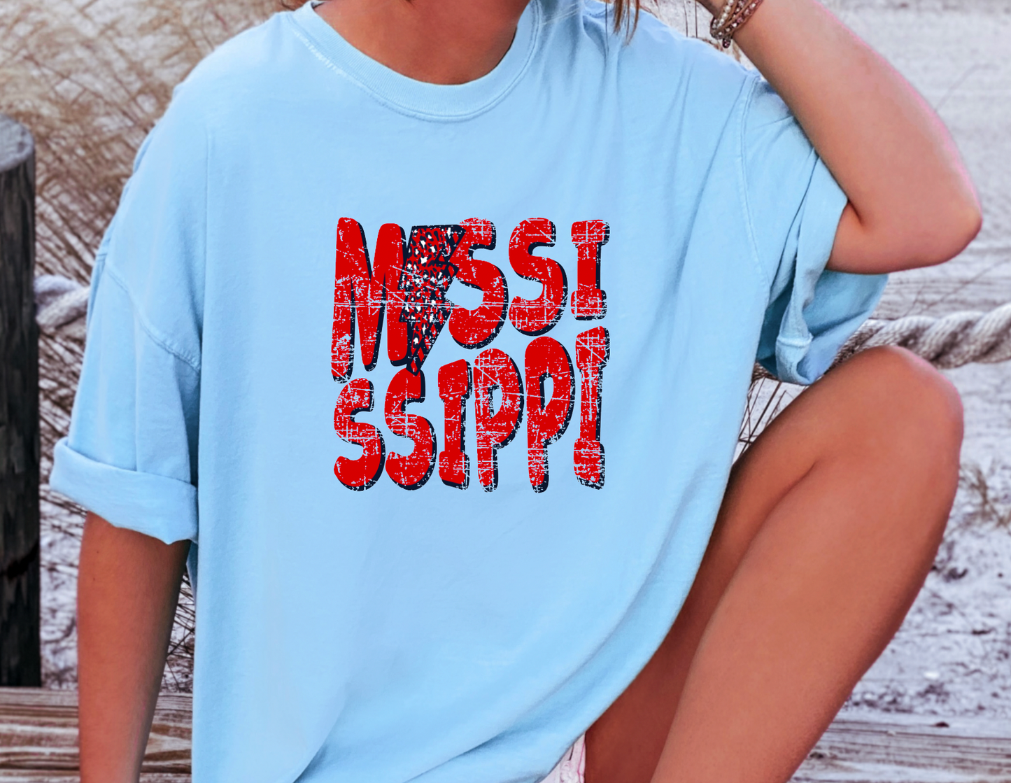 Ole Miss Lightning Bolt Graphic Tee Game Day Tees
