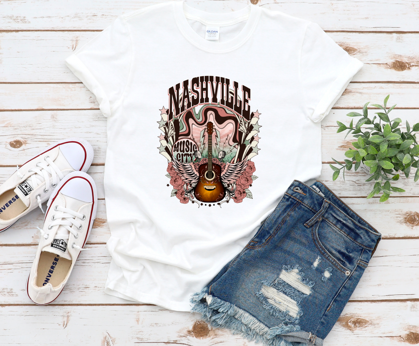 Nashville Music City Graphic Tee Nashville Tennessee