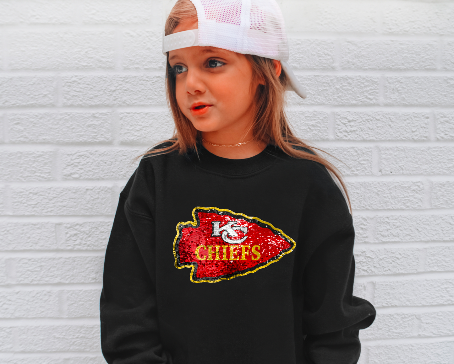 YOUTH Faux Sequins Kansas City Chiefs Sweatshirt  Chiefs