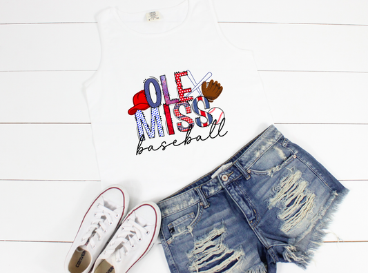 Ole Miss Baseball Comfort Colors Tank