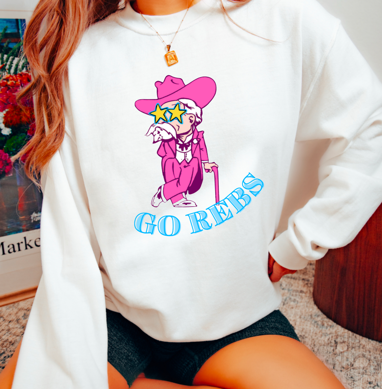 Preppy Ole Miss Sweatshirt Football