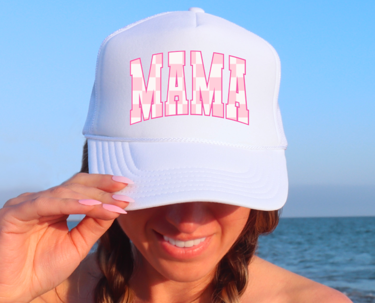 Mama Checkered Baseball Cap