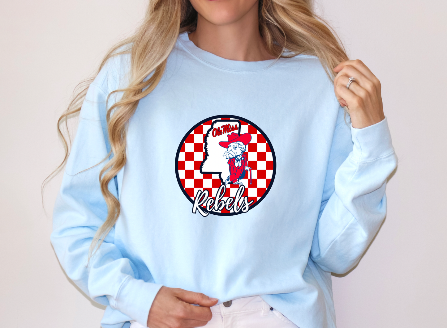 Ole Miss Checker Circle Graphic Sweatshirt