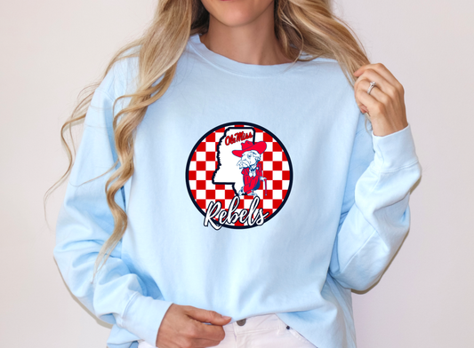 Ole Miss Checker Circle Graphic Sweatshirt