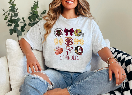 Florida State Seminoles Football Coquette Graphic Tee FSU