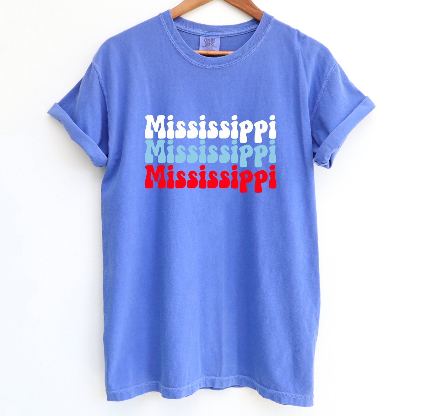 Ole Miss Retro Mississippi Stacked Comfort Colors Tee