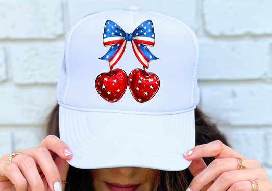 Cherry USA Coquette Trucker Hat 4th of July
