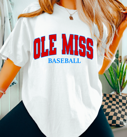 Ole Miss Rebels Baseball Graphic Tee Baseball Mississippi