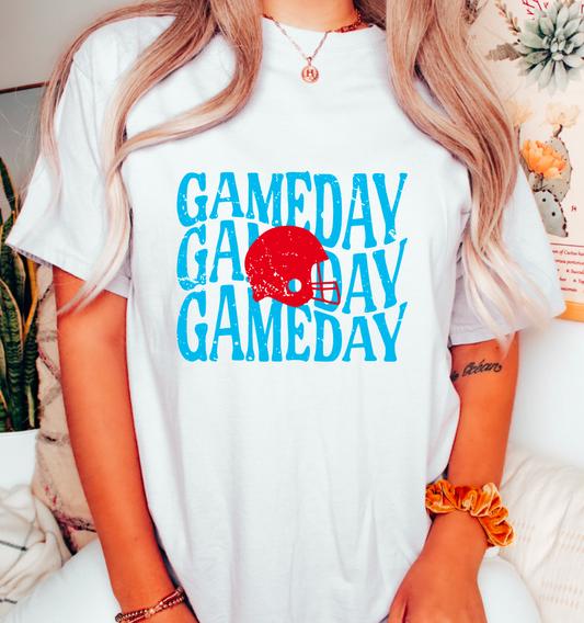 Ole Miss Gameday Powder Blue Stacked Comfort Colors Tee