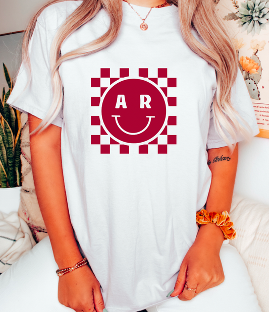 Arkansas Checkered Graphic Tee T-Shirt Football Tees