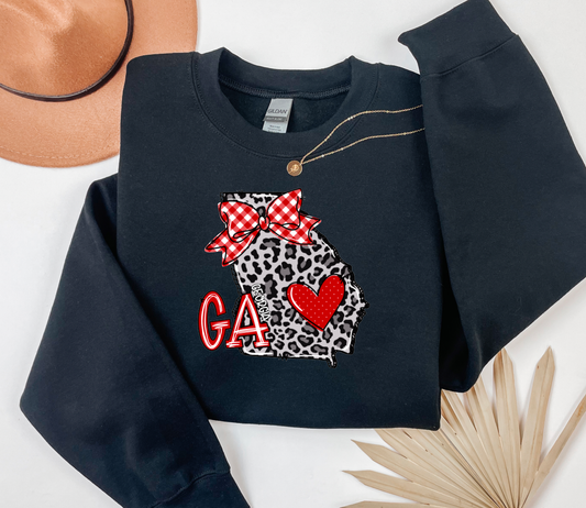 Leopard Doodle Georgia State Sweatshirt | Georgia | States