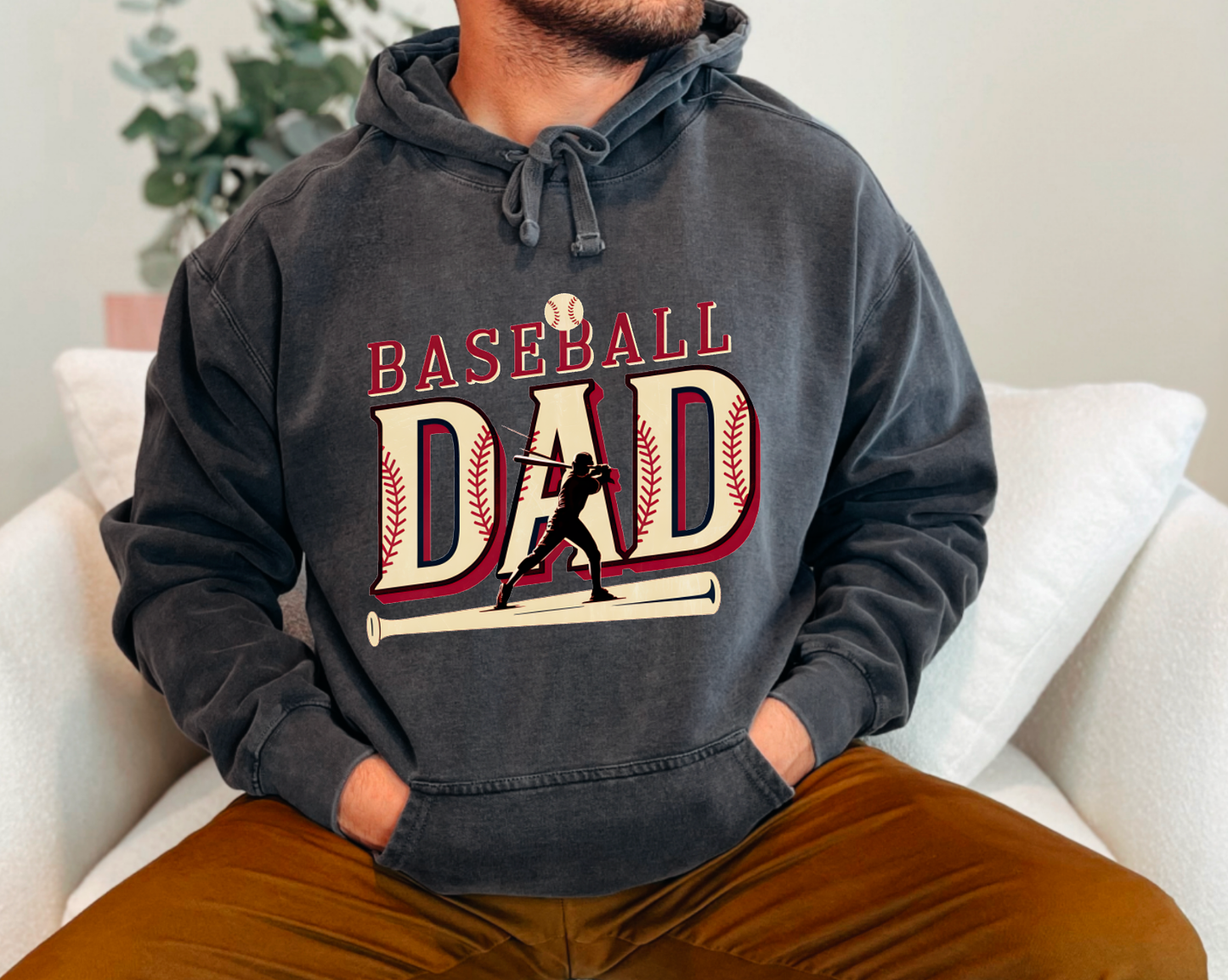 Baseball Dad Hooded Sweatshirt Sports Baseball Dad   