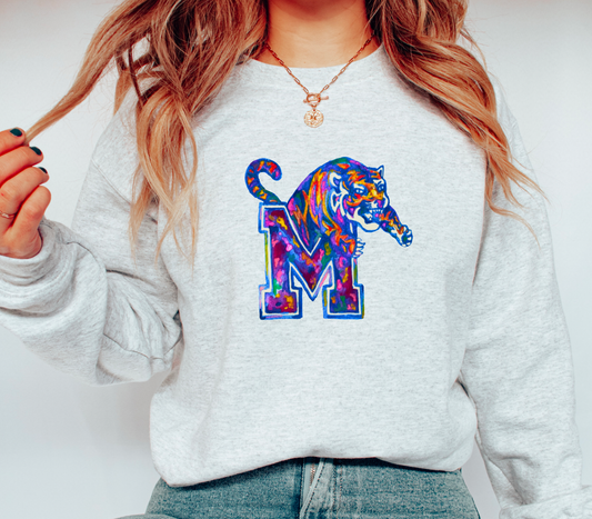 Watercolor Memphis Tigers Gildan Sweatshirt