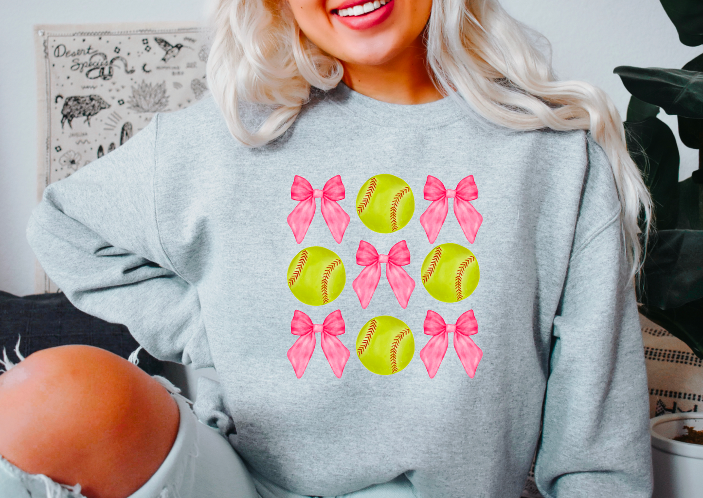 Coquette Softball & Bows Sweatshirt | Softball