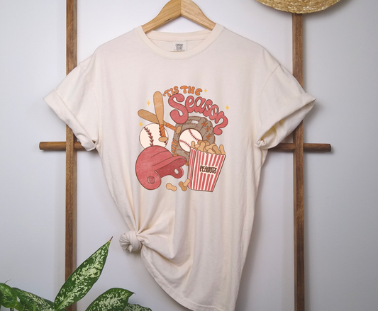Retro Tis The Season Baseball Comfort Colors T-Shirt