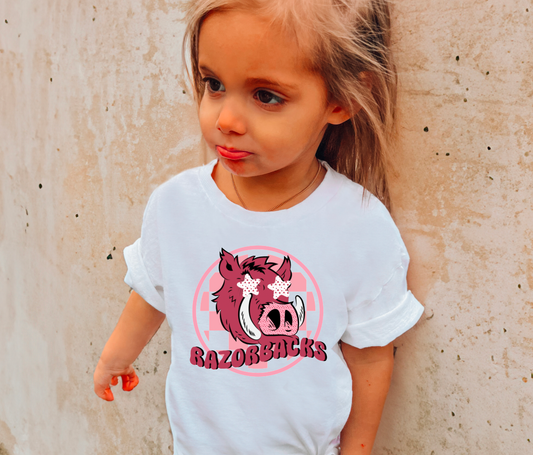 YOUTH Preppy Arkansas Razorbacks Graphic Tee Kids