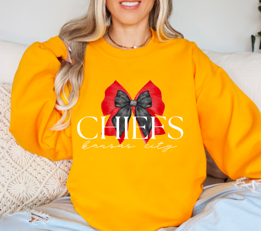 Kansas City Chiefs Coquette Bow Sweatshirt Football 