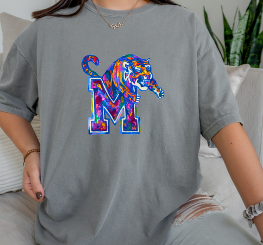 Watercolor Memphis Tigers Comfort Colors Tee