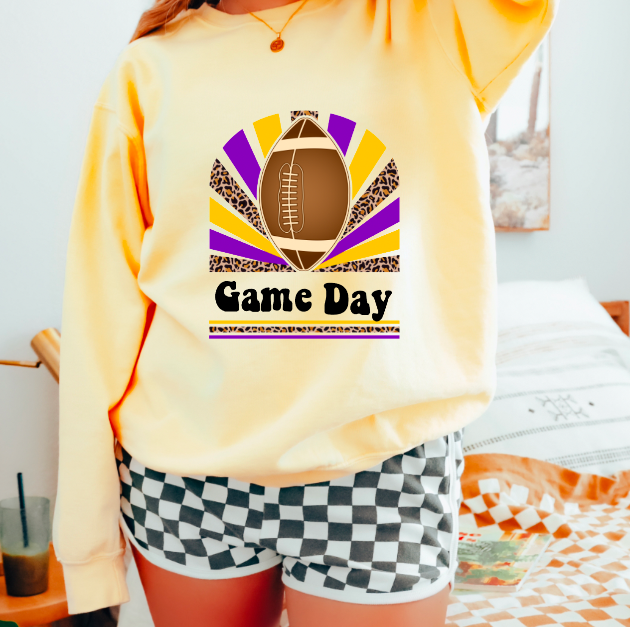 Louisiana Game Day Comfort Colors Sweatshirt Football Tees