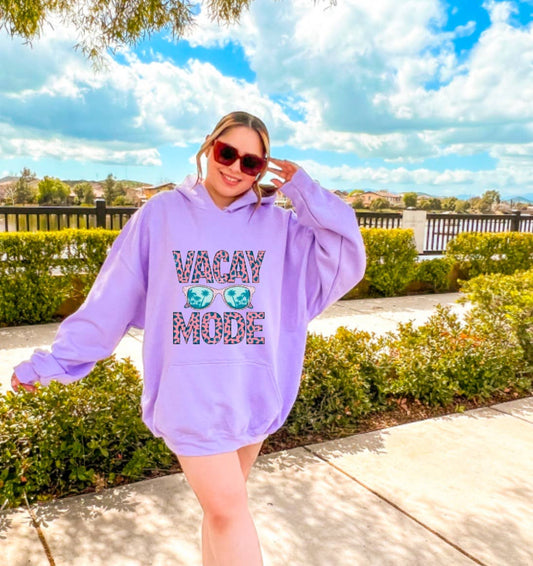 Colorful Leopard Vacay Mode Hoodie Summer Beach     