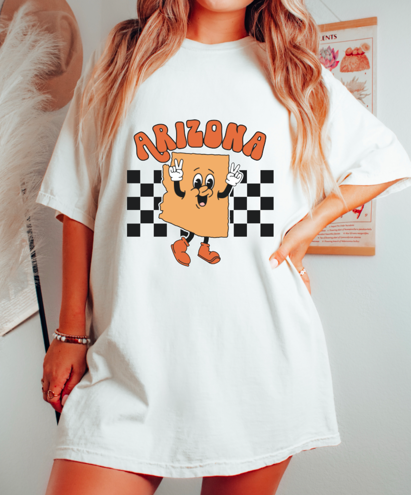 Retro Arizona Checkered Graphic Tee | States | Arizona