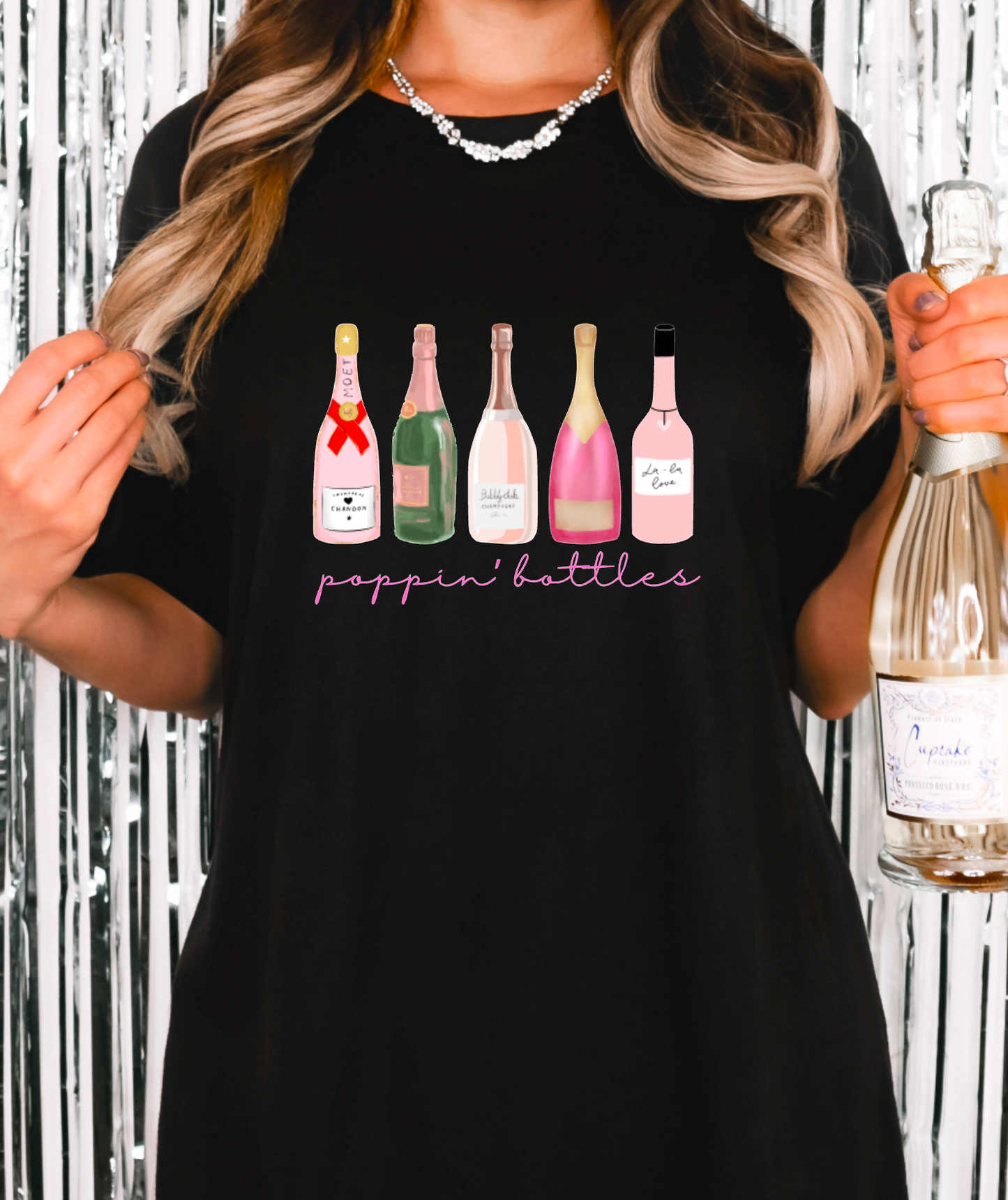 Poppin Bottles Comfort Colors Tee Bridal