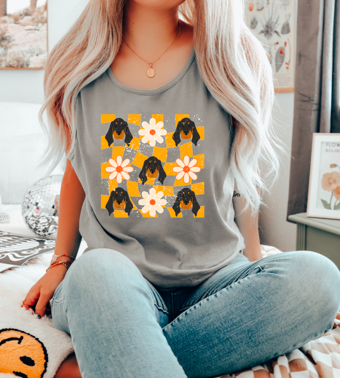 Retro Tennessee Vols Flowers Checker Tank Top | Vols