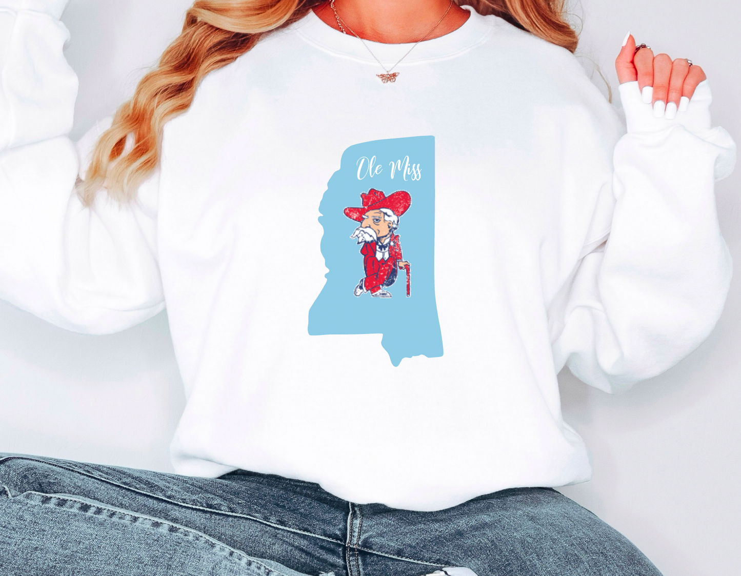 Ole Miss Powder Blue State Sweatshirt