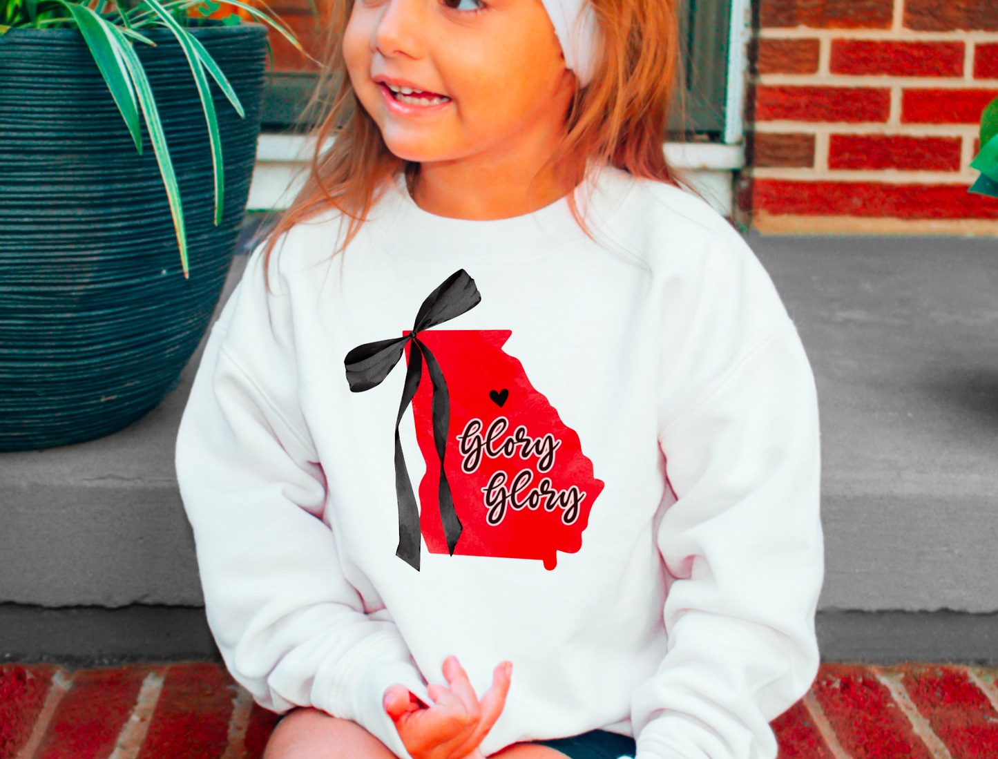 YOUTH Georgia Bulldogs State Coquette Sweatshirt Game Day 