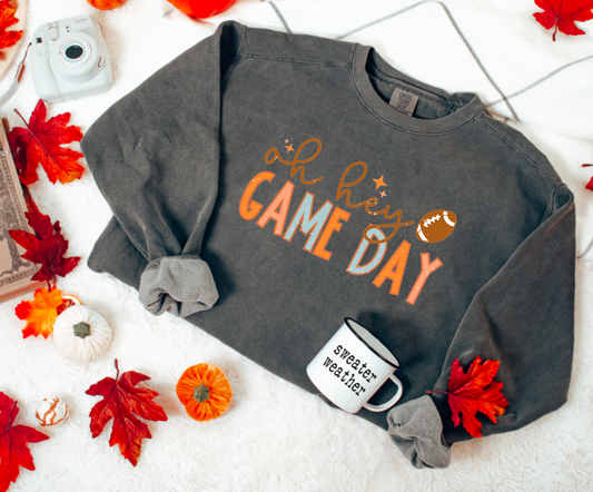 Oh Hey Gameday Comfort Colors Sweatshirt Fall Sweatshirts