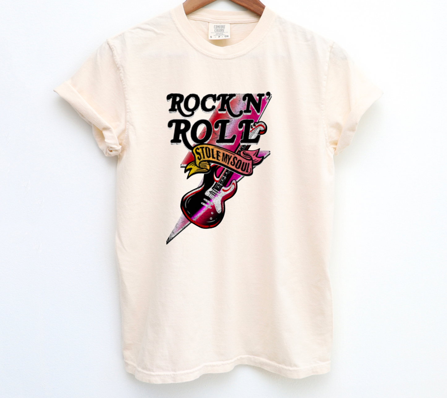 Rock & Roll Lightning Bolt Comfort Colors Tee