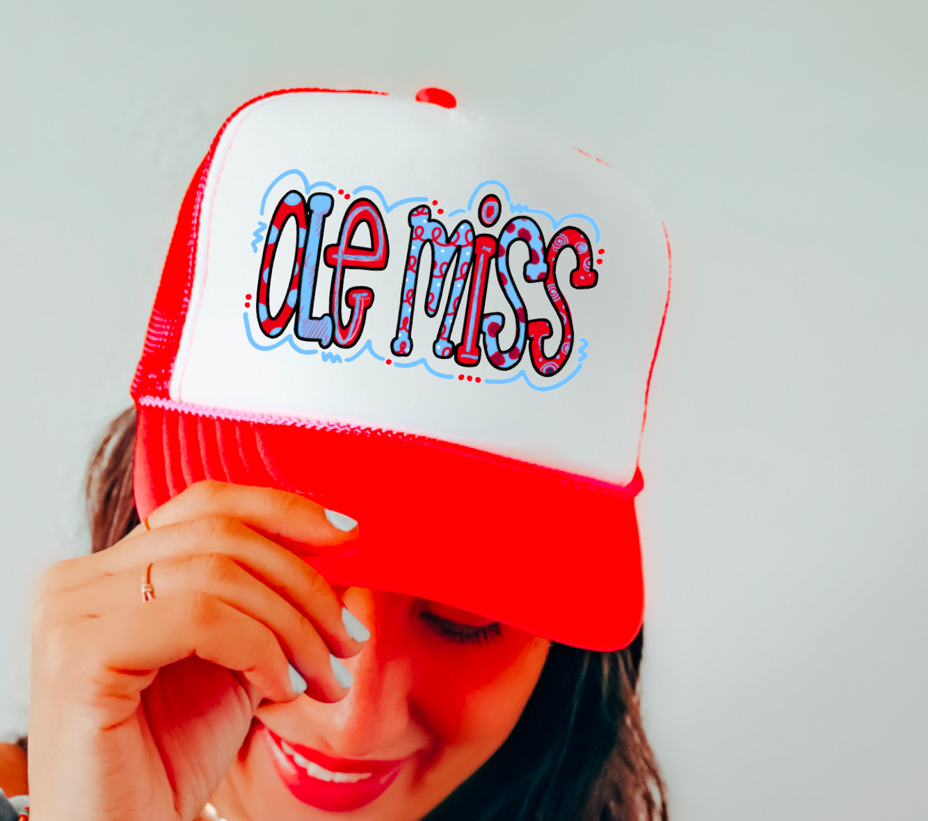 Ole Miss Doodle Game Day Trucker Hat