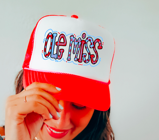 Ole Miss Doodle Game Day Trucker Hat