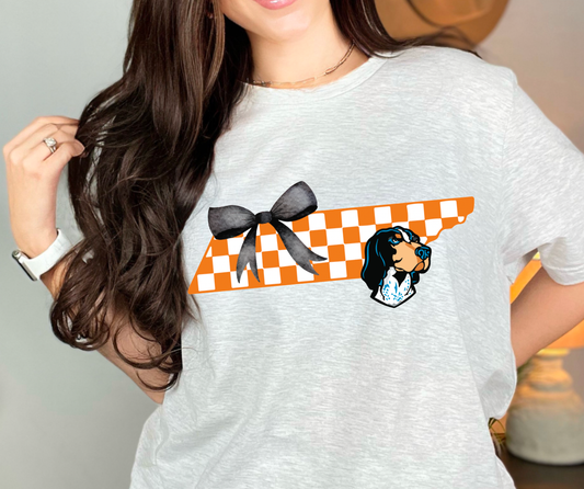 Tennessee Vols Checker Coquette State Graphic Tee 