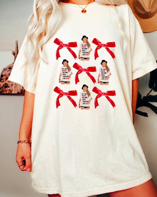 Taylor Swift Coquette Red Bows Graphic Tee | Taylor Swift