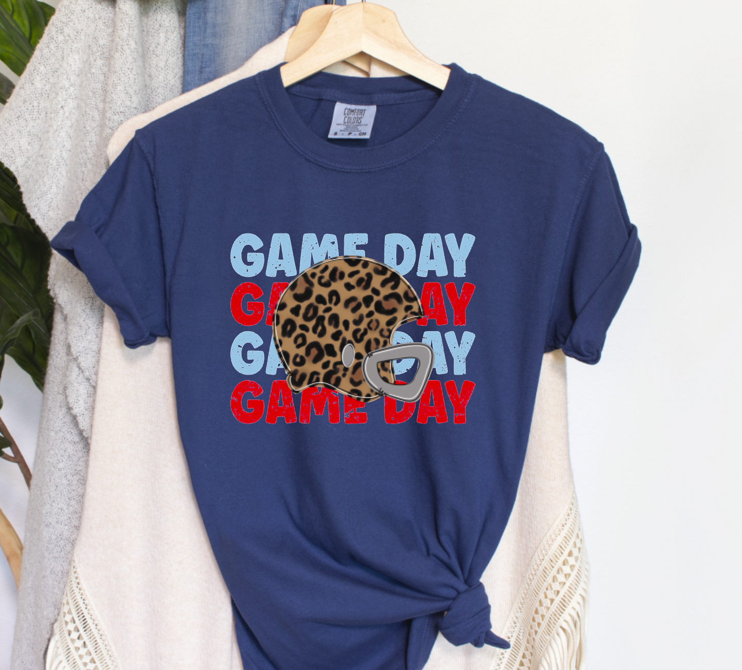 Ole Miss Game Day Stacked Comfort Colors Tee Football Tees