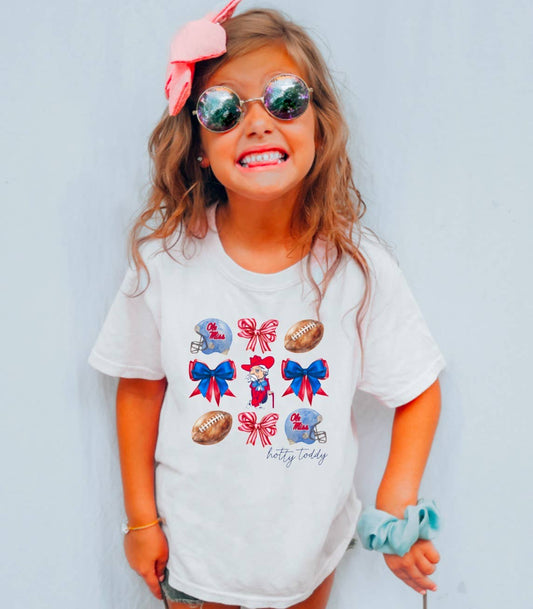 Toddler Ole Miss Rebels Football Coquette Graphic Tee Kids 