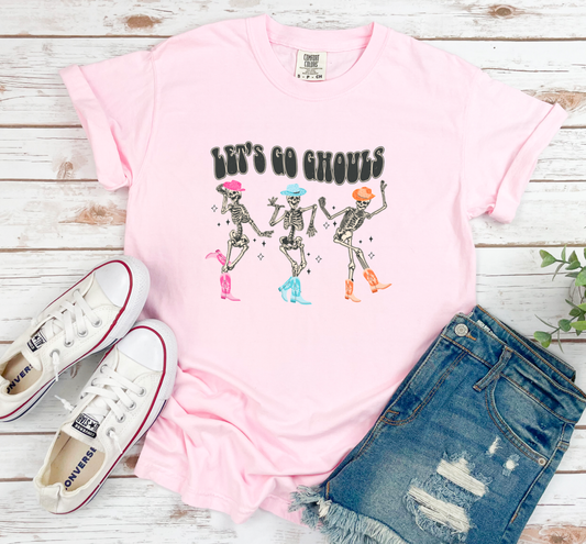 Let's Go Ghouls Comfort Colors Tee Funny Fall Tees